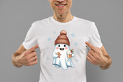 Cute Christmas Ghost PNG, an Illustration by Designworld (Thumbnail 3 of 5)