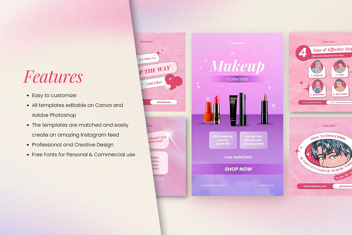 Instagram Beauty Skincare | CANVA PS, a Social Media Template by Hydric Design (Photo 6 of 6)