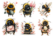 whimsical bee clipart, an Illustration by Designworld (Thumbnail 4 of 4)