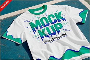T-shirt Outdoor Court PSD, a Shirt Mockup by Bruno's Shop