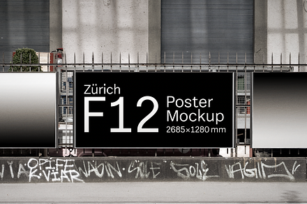 F12 Poster Mockup Zurich Zollstrasse, an Advertising Mockup by AMFoundry