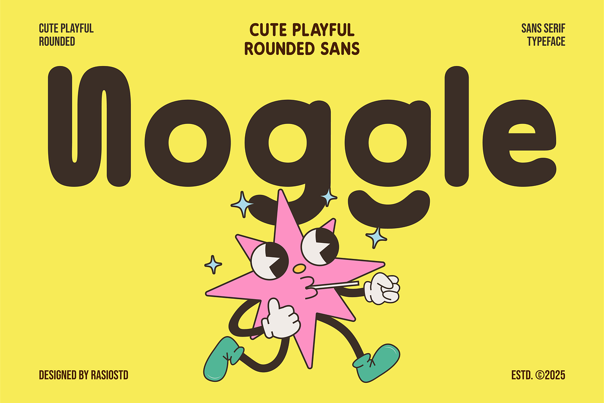 Noggle Cute Playful Rounded Font, a Sans Serif Font by Rasio Studio (Photo 1 of 9)