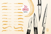 20 Knives - Hand drawn Illustrations, a Decorative Illustration by Andrea Tardivo (Thumbnail 2 of 4)