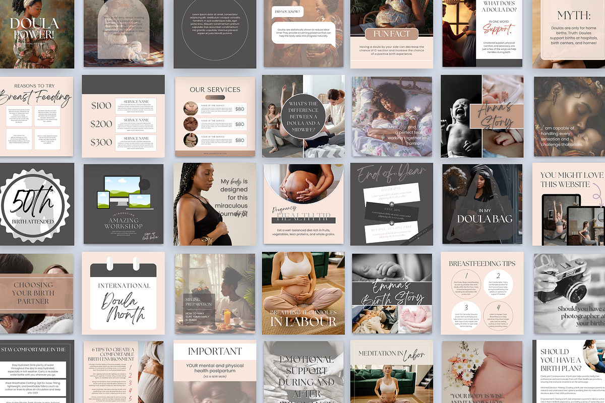 DOULA INSTAGRAM POSTS, a Social Media Template by Daring Digies (Photo 3 of 5)