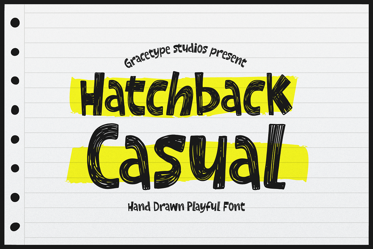 Hatchback Casual Hand Drawn Playful, a Handwritten Font by gracetype_studio (Photo 1 of 12)