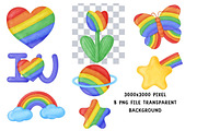 Pride Rainbow Clipart Set, an Object Illustration by Nattapohncha (Thumbnail 2 of 3)