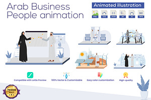 Arab Business People animation, a Templates & Theme by lottie pro