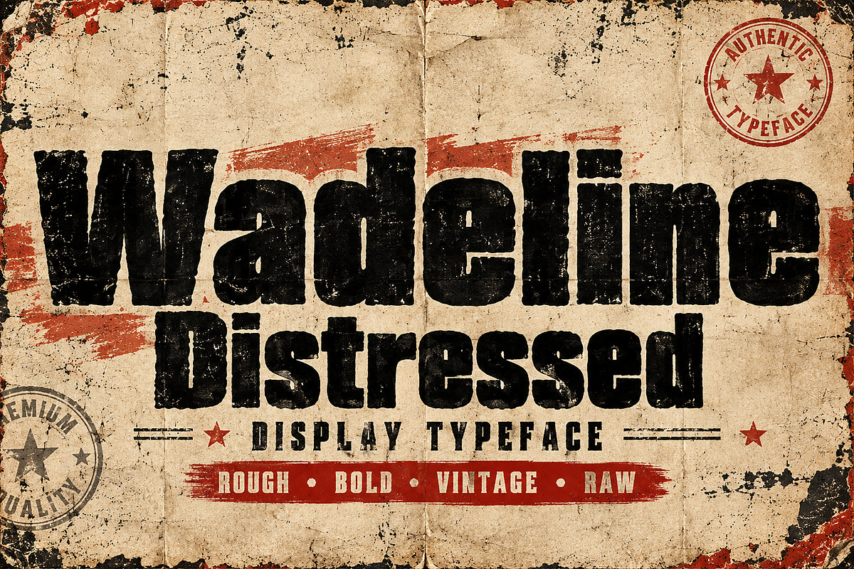 Wadeline Distressed, a Slab Serif Font by Wow Magic (Photo 1 of 4)