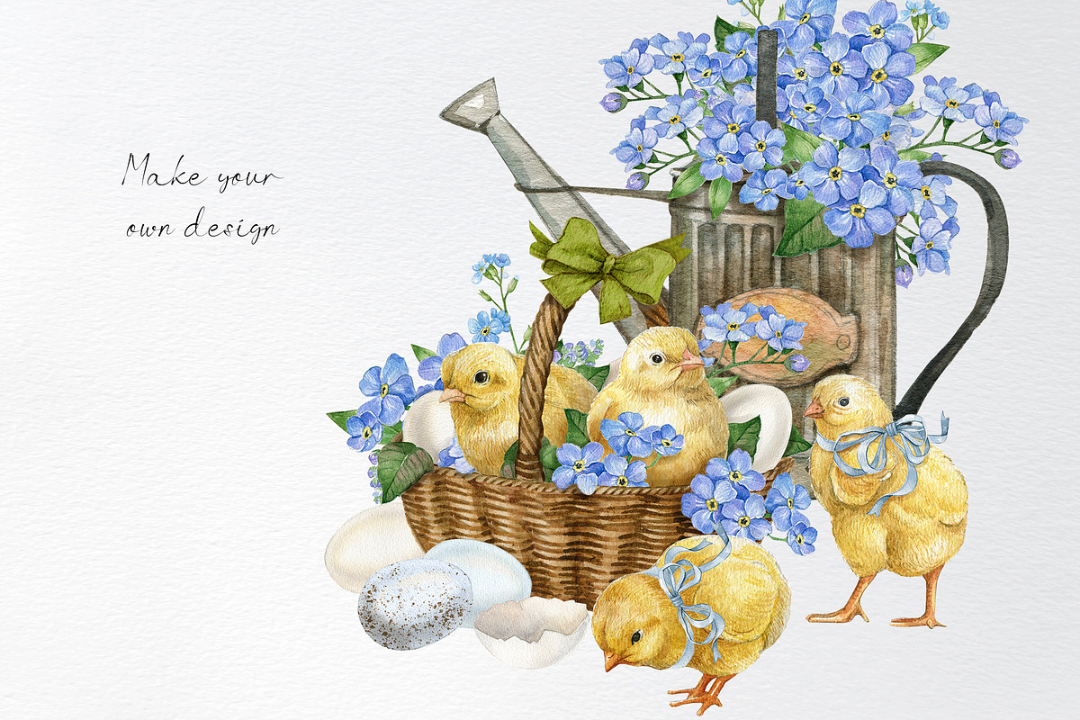 Watercolor spring easter clipart, a Seasonal Illustration by yana.fefelova (Photo 5 of 5)