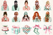 Mint & Pink Christmas Clipart, an Illustration by Libby Wishes (Thumbnail 3 of 7)