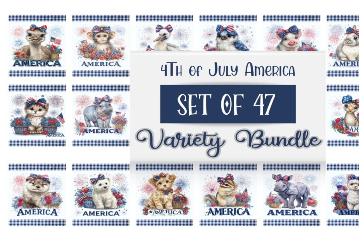 47 Art for 4th of July Decor Bundle, an Animal Illustration by Art Paradise Studios (Photo 1 of 2)