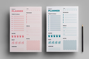 Daily Planner Template, a Stationery Template by MightyDesign