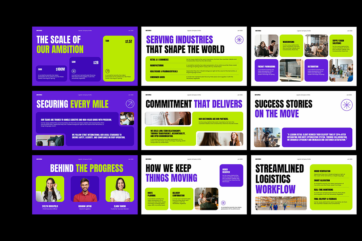Purple Logistic Company Profile KEY, a Presentation Template by Neermana (Photo 2 of 4)