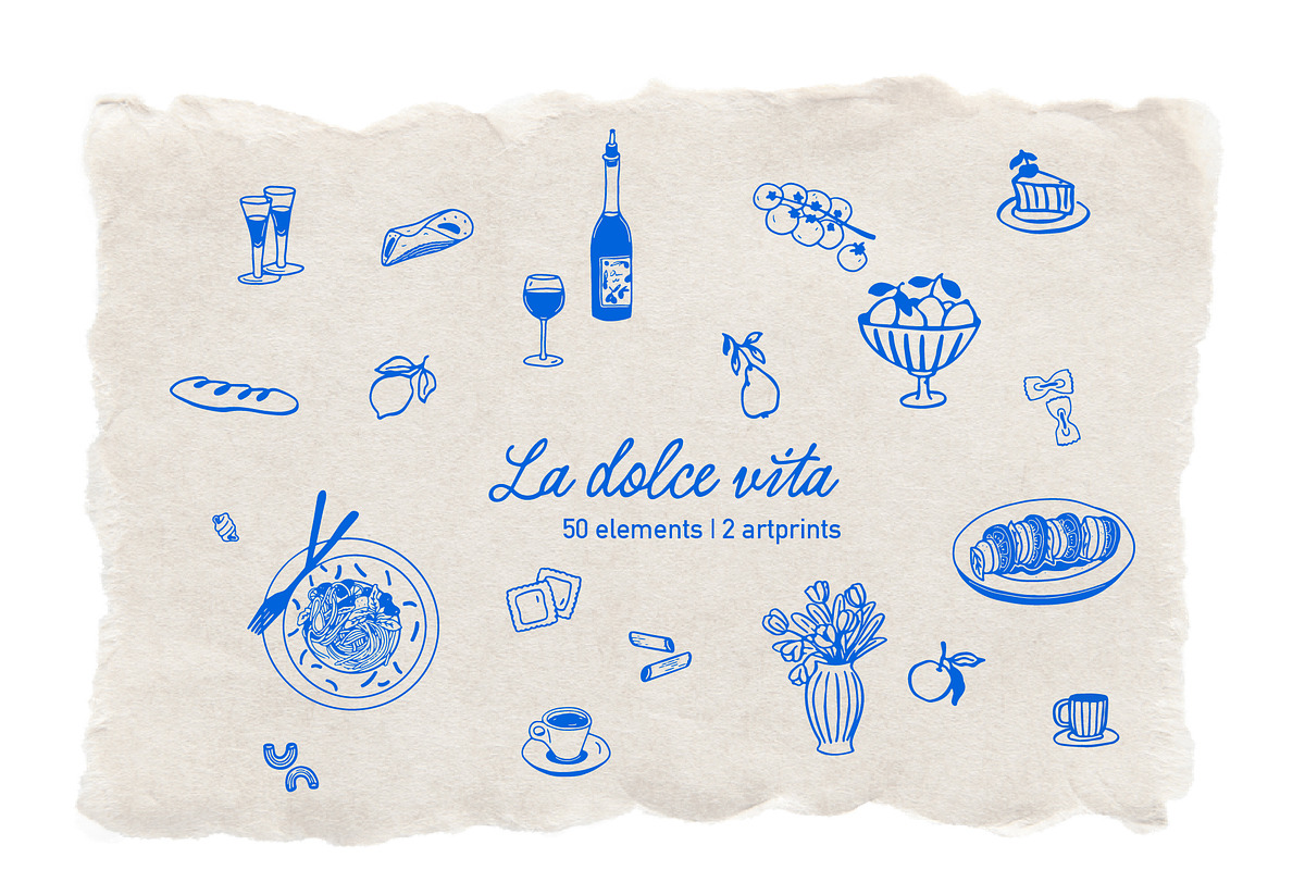 Italian Food Clipart Set, a Food Illustration by Lisa Mill (Photo 1 of 6)
