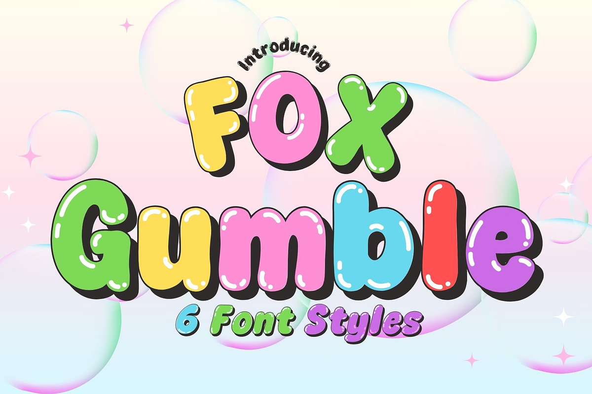Fox Gumble : 6 Font Style, a Handwritten Font by Fox7 By Rattana (Photo 1 of 14)