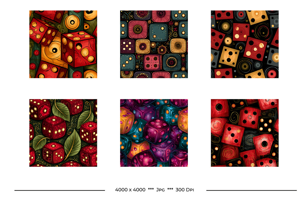 Dice Retro Art Style Patterns, a Pattern Graphic by karenfoleyphoto (Photo 5 of 10)