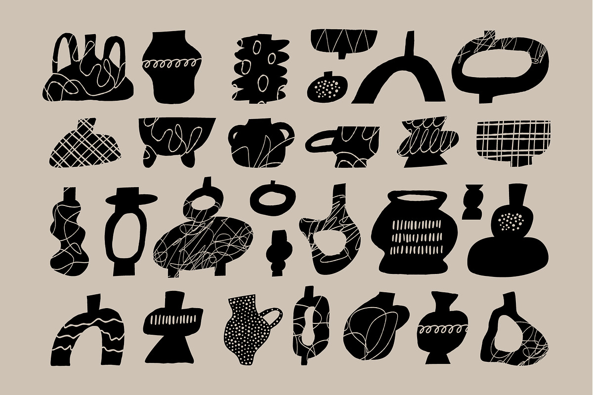 POTTERY SHAPES | HAND DRAWN CLIPART, a Decorative Illustration by Favete Art (Photo 6 of 23)