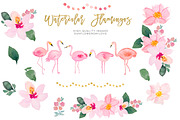 Flamingo Watercolor image, an Illustration by Sunflower Day Love (Thumbnail 1 of 3)