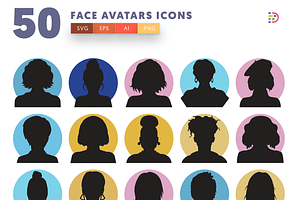 50 Face Avatars Icons