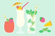 Vector Summer Cocktails, a Food Illustration by Sarah Hearts (Thumbnail 2 of 3)