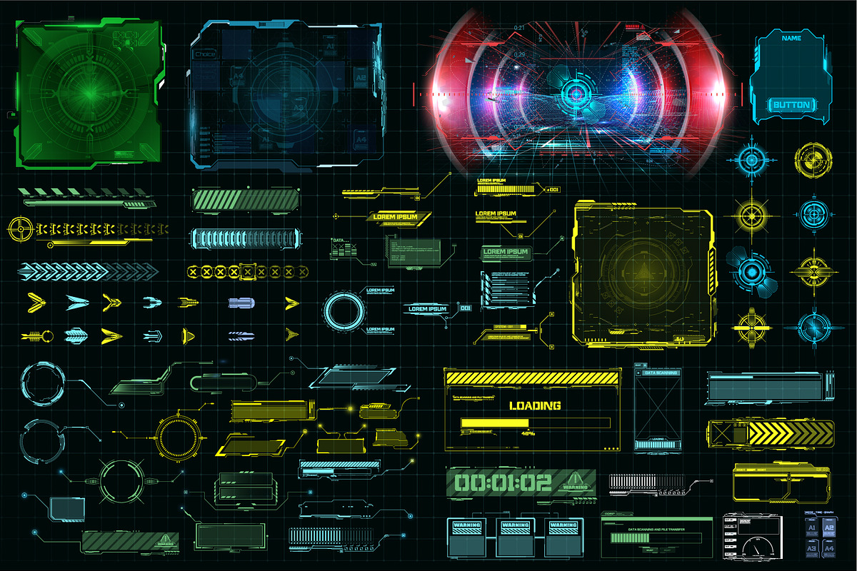 Futuristic HUD, FUI, Virtual Interface
