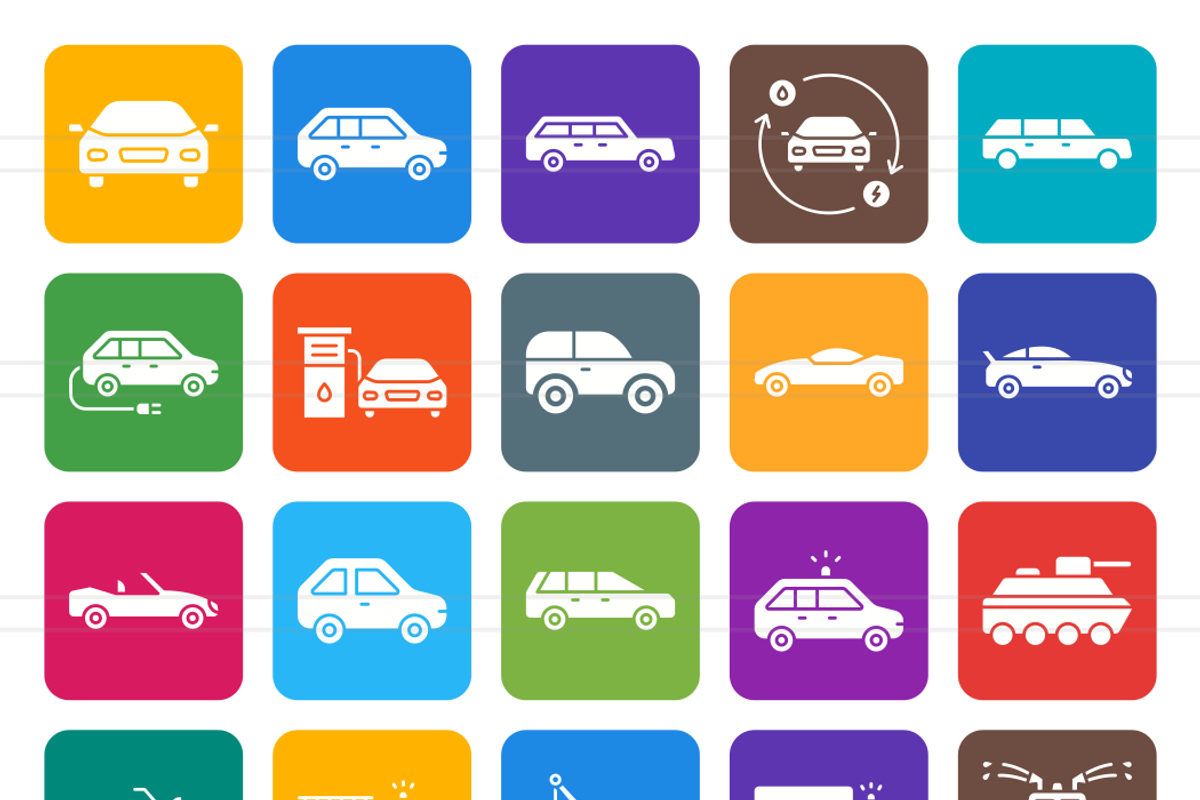 50 Vehicle Filled Round Corner Icons, an Icon by IconBunny