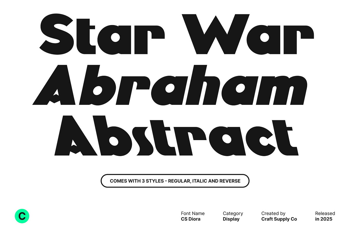 CS Diora – Bold Display Font, a Sans Serif Font by Craft Supply Co. (Photo 4 of 8)
