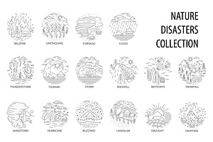 Natural disaster in linear style