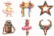 Watercolor Coquette Cowgirl Clipart, an Illustration by OK Design (Thumbnail 4 of 5)