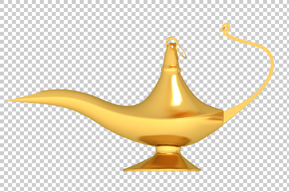 Magic Lamp 3D Render Png
