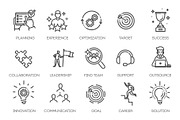 Team Work Line Icons, an Object Illustration by Tettygreen (Thumbnail 3 of 3)