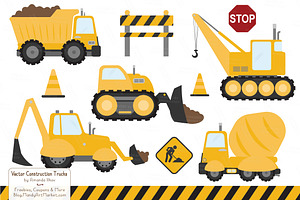 Sunshine Construction Trucks, an Illustration by Amanda Ilkov