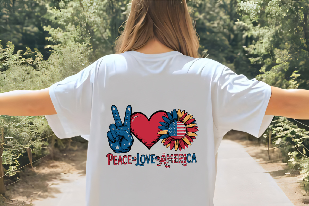Peace love america patriotic sunflow, an Illustration by CrexoraLab (Photo 4 of 4)