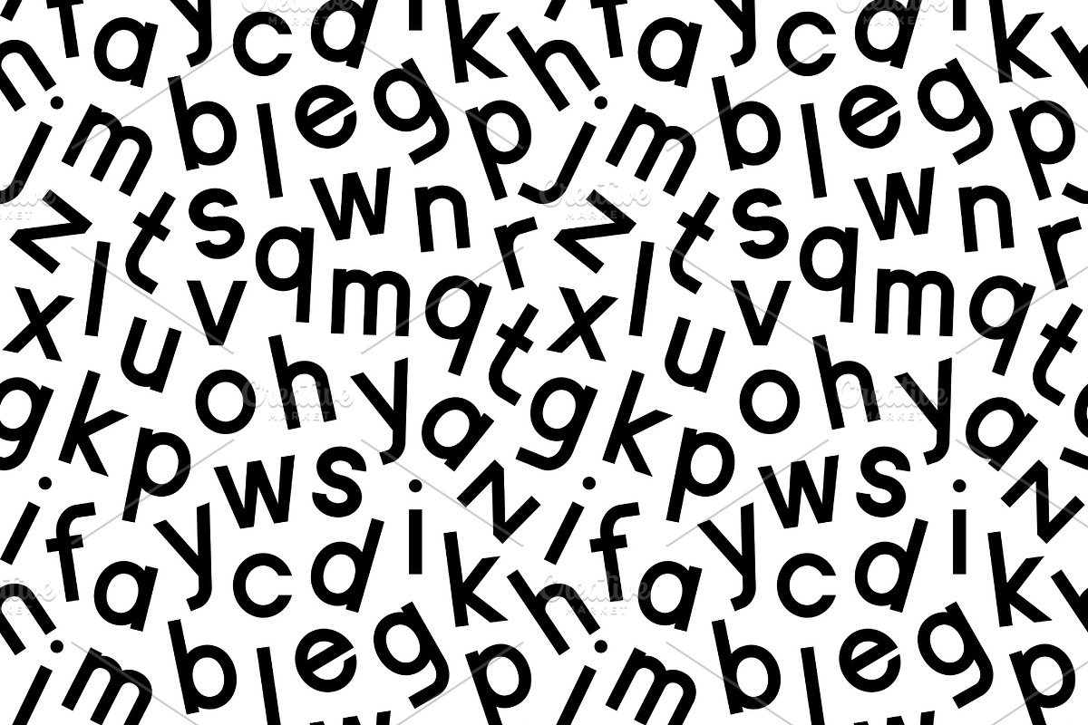 4 Seamless Patterns with Alphabet, a Pattern Graphic by Absent A (Photo 2 of 4)
