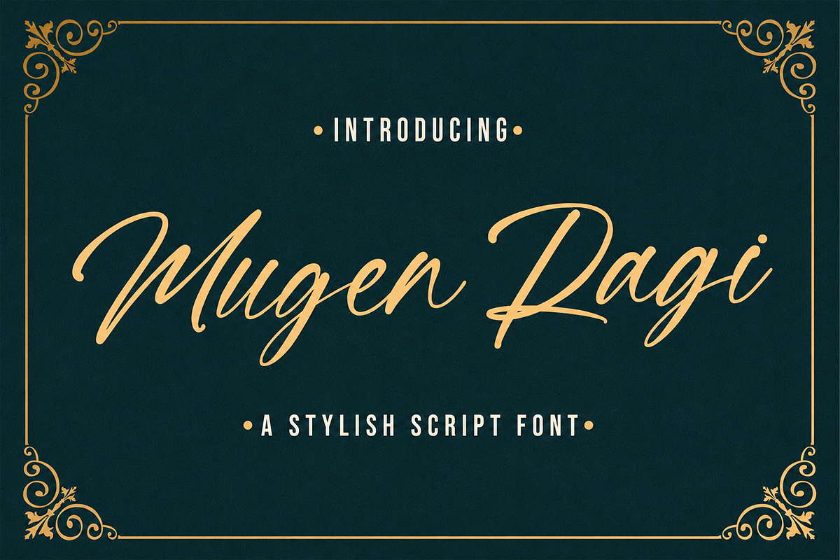 Mugen Ragi - Modern Script Font, a Script Font by StringLabs (Photo 1 of 11)