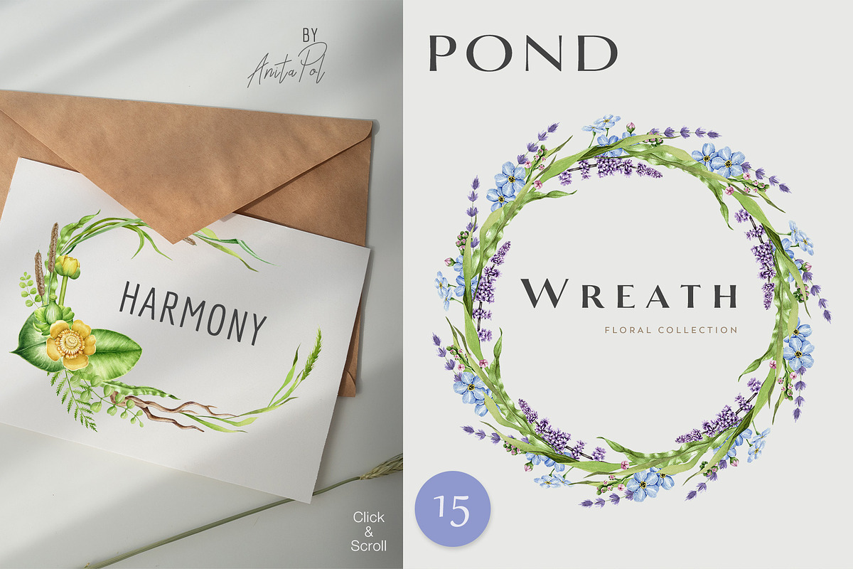 Botanical Watercolor Clipart Set, a Decorative Illustration by AnitaPol (Photo 7 of 21)