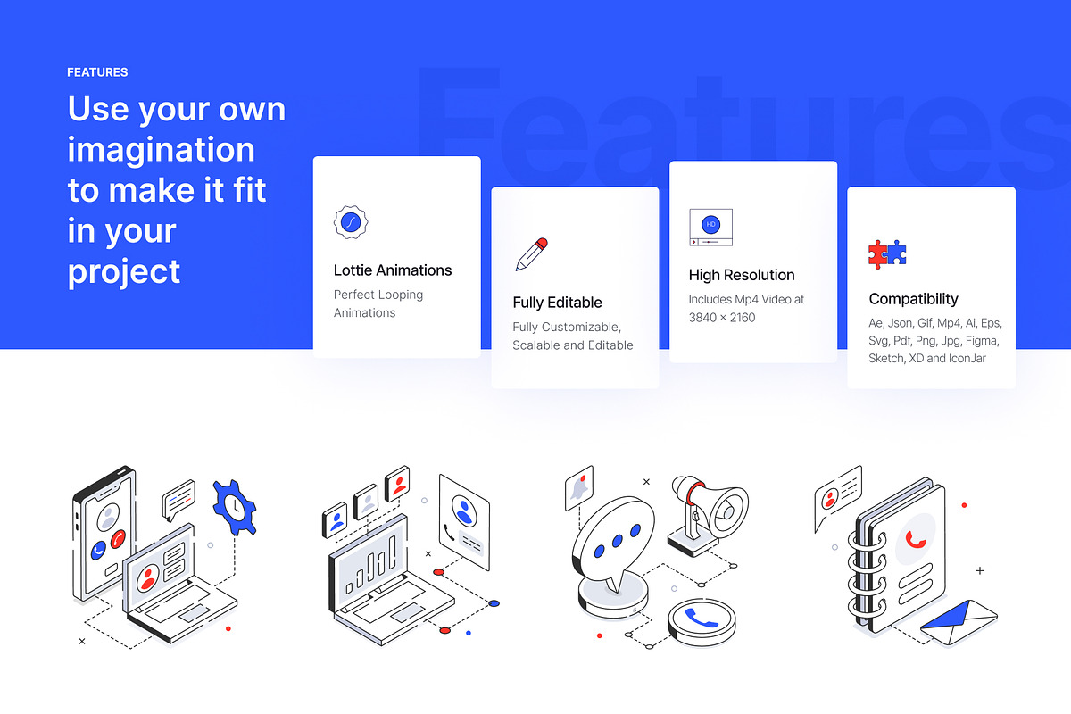 CRM Isometric Icons, an Outline Icon by Vectors Market (Photo 2 of 6)