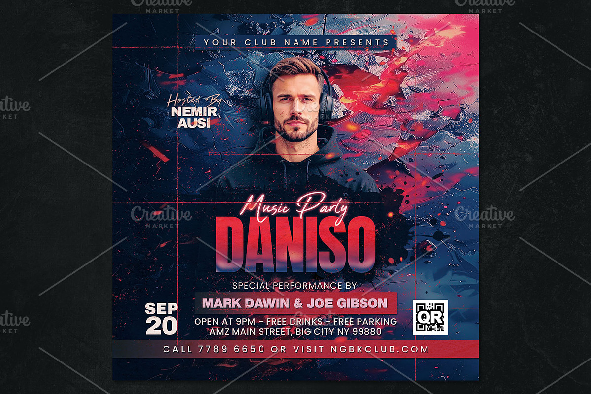 2 Guest Dj Party Flyer Template, a Flyer Template by Tarommir (Photo 2 of 5)