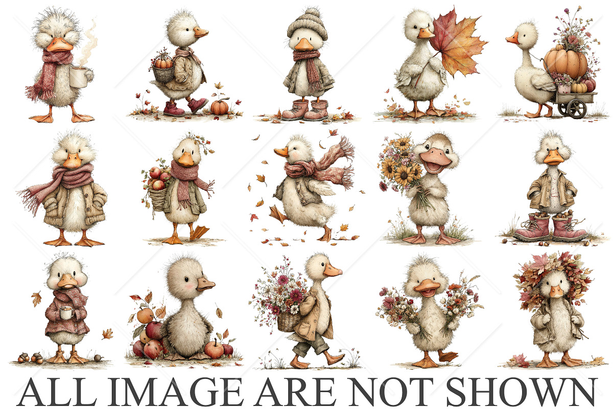 Whimsical Autumn Goose Clipart, a Seasonal Illustration by Canvas Craft (Photo 4 of 10)