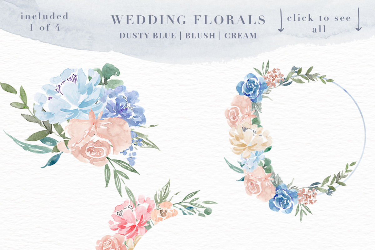 Wedding Watercolor Flowers Graphics, an Illustration by Essem Creatives (Photo 3 of 8)