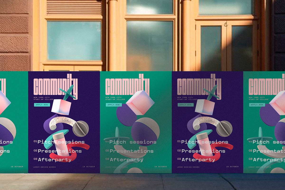 AVALON 3D Abstract Shapes v6, a Decorative Illustration by LEROY Design (Photo 6 of 8)