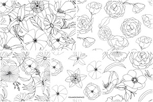 Floral Seamless Pattern Bouquets