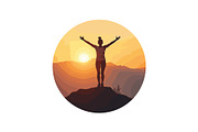 Sunset Mountain Victory Silhouette, an Object Graphic by yasushie (Thumbnail 8 of 16)