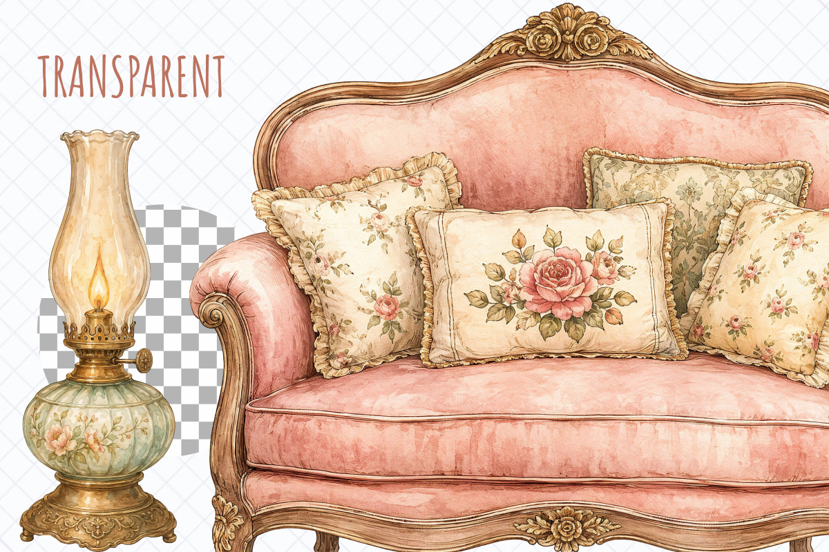 Vintage Cottage Life PNG Clipart, a Decorative Illustration by Whimsy Brush Studio (Photo 6 of 8)