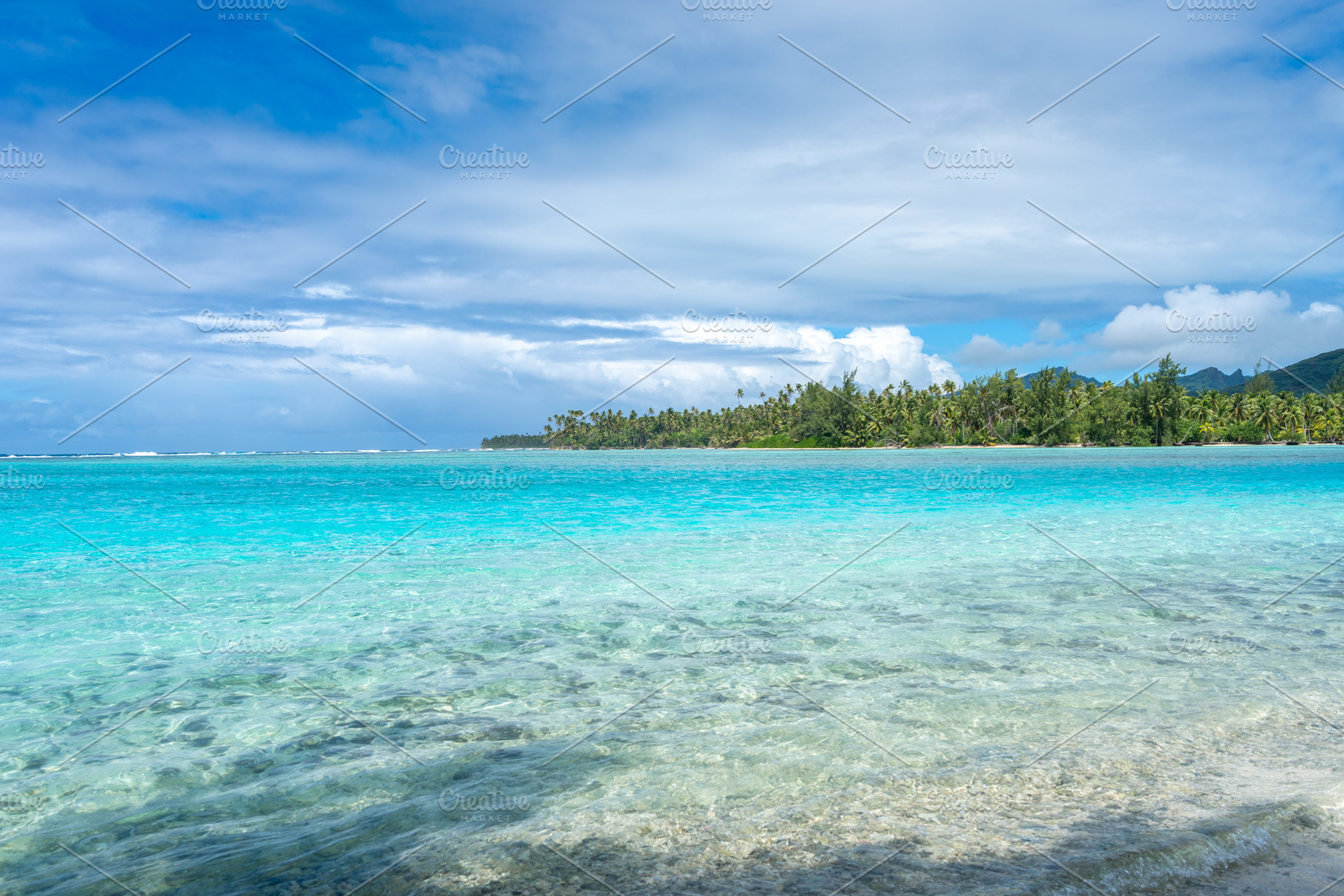 Motu Mahare and Coral Garden, Huahine, French Polynesia, with tu, a Nature Photo by GoodGoods