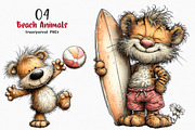 Whimsical Beach Animals Clipart, an Illustration by SinaCreation (Thumbnail 1 of 3)