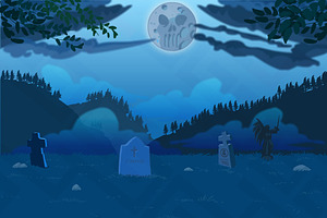 Cemetery night background