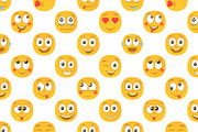 Cartoon emoji seamless pattern, a Decorative Illustration by Yayasya (Thumbnail 1 of 2)