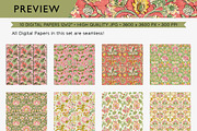 Floral Ephemera Boho Printable Paper, a Pattern Graphic by Maishop (Thumbnail 2 of 8)