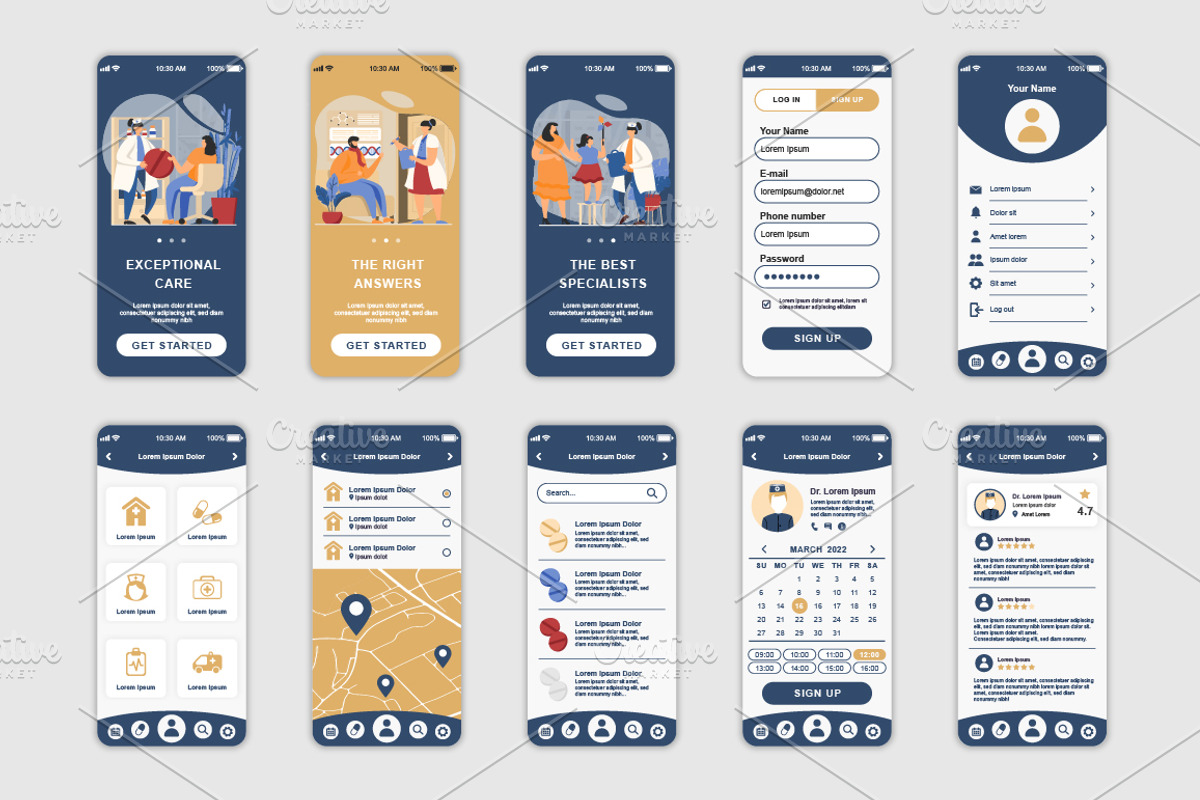 Mobile App UI Kit Template, a Templates & Theme by alexdndz (Photo 13 of 21)